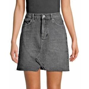 Free‎ People Women's Hallie Distressed Denim Skirt - Black - 30